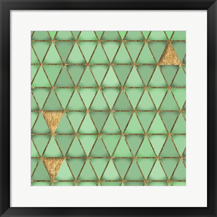 Framed Mint Green and Gold 2 Print