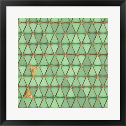 Framed Mint Green and Gold 7 Print