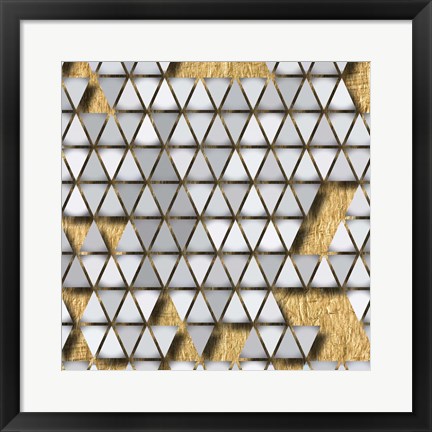 Framed Gray and Gold Print