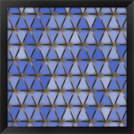 Framed Blue Geometric 11 Print