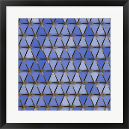 Framed Blue Geometric 11 Print