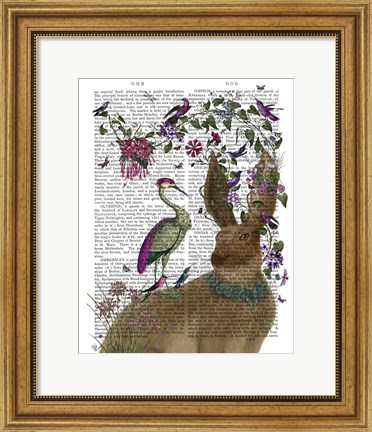 Framed Hare Birdkeeper and Heron Print