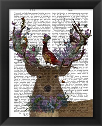 Framed Deer Birdkeeper, Scottish Print