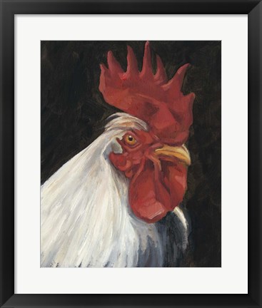 Framed Rooster Portrait I Print