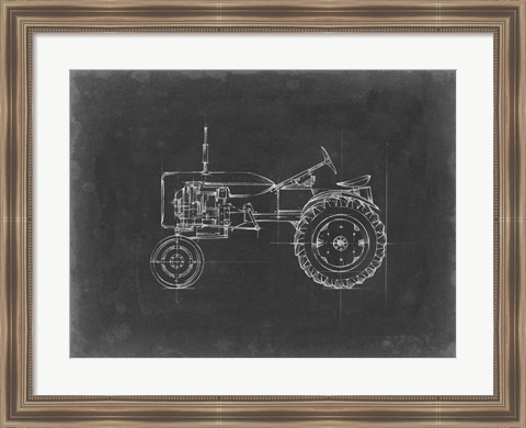 Framed Tractor Blueprint III Print