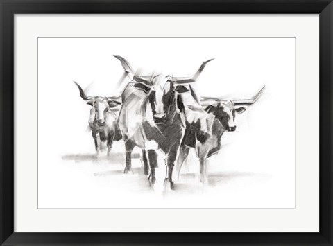 Framed Contemporary Cattle I Print