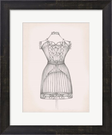 Framed Antique Dress Form I Print
