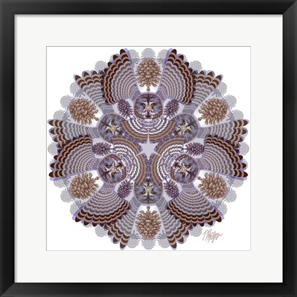 Framed Great Gray Owl Mandala Print