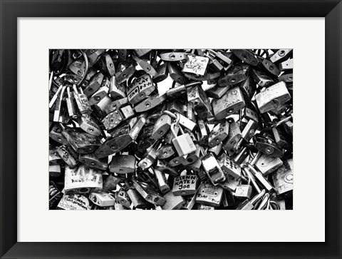 Framed Love Locks Black/White Print