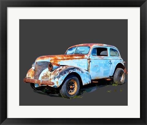 Framed Rusty Car I Print