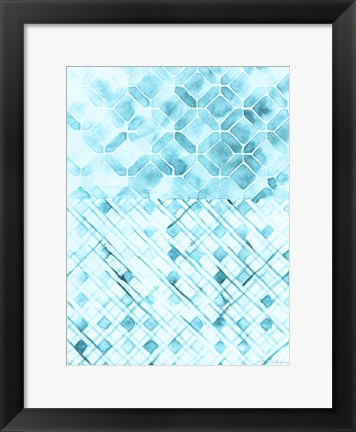 Framed Teal Madras I Print