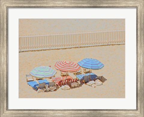 Framed Umbrellas III Print