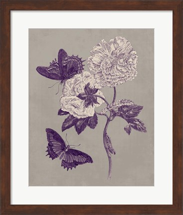 Framed Nature Study in Plum &amp; Taupe IV Print