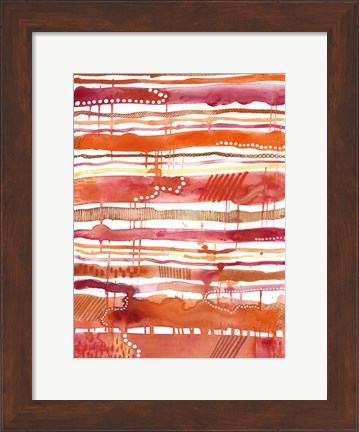 Framed Tangerine Stripes II Print