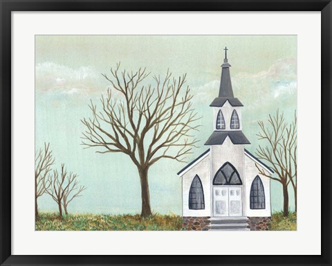 Framed Country Church II Print