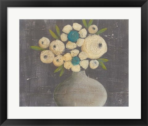 Framed Crackled Bouquet II Print