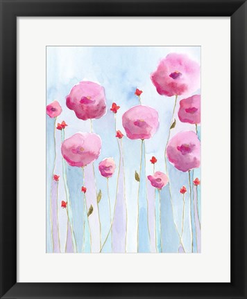 Framed Pink Florets I Print