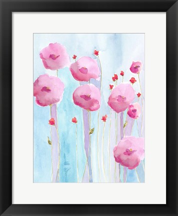 Framed Pink Florets II Print
