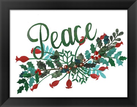 Framed Cut Wreath Christmas II Print