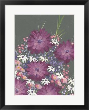 Framed Mauve Wildflower Garden I Print