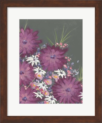 Framed Mauve Wildflower Garden II Print