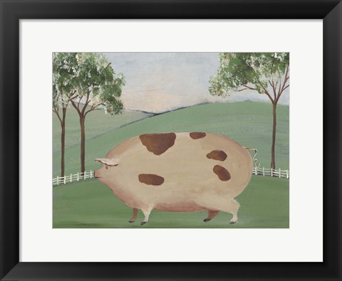 Framed Folk Farm III Print