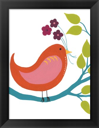 Framed Cute Bird I Print