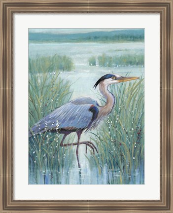 Framed Wetland Heron I Print