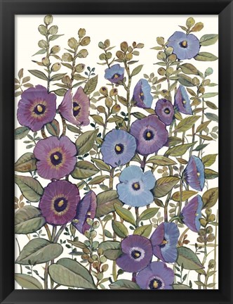 Framed Hollyhocks in Bloom I Print