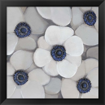 Framed White Anemone I Print