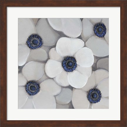 Framed White Anemone I Print