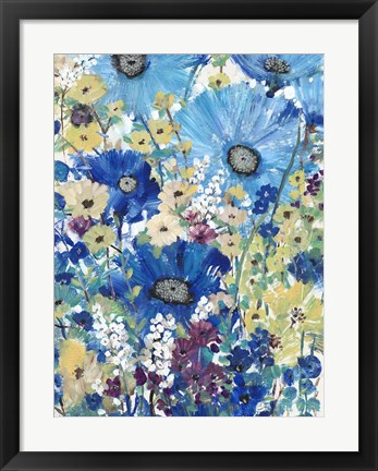 Framed Garden Blues I Print