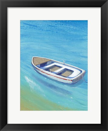 Framed Anchored Dingy I Print