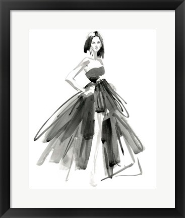 Framed Gestural Evening Gown I Print