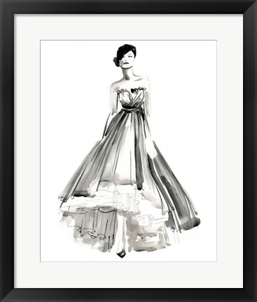 Framed Gestural Evening Gown II Print