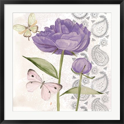 Framed Flowers &amp; Lace IV Print