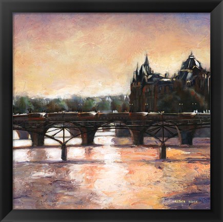 Framed Sunset In Paris Print