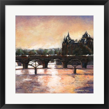 Framed Sunset In Paris Print