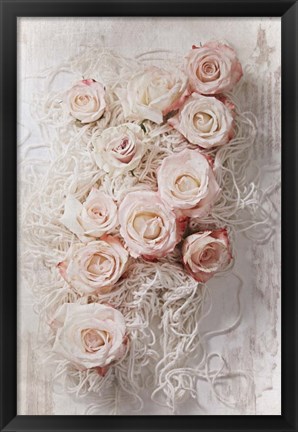 Framed Cottage Chic Rose Composition 2 Print