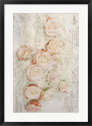 Framed Cottage Chic Rose Composition 3 Print