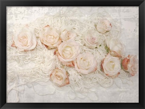 Framed Cottage Chic Rose Composition 4 Print