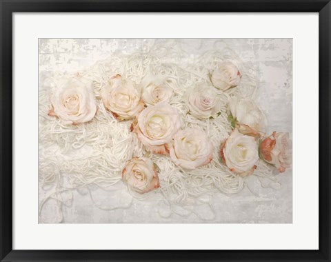 Framed Cottage Chic Rose Composition 4 Print