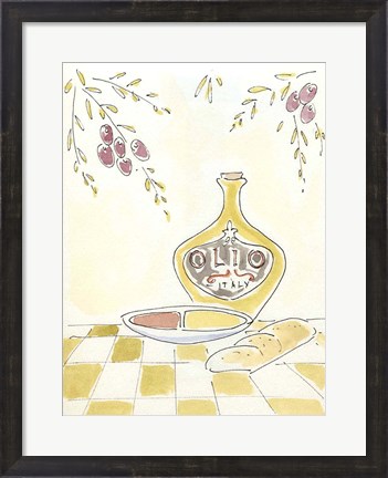Framed Olio della Cucina I Print