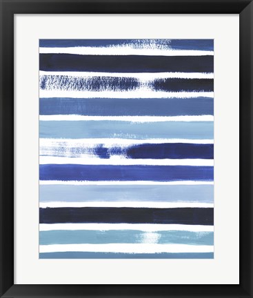 Framed Cobalt Strokes I Print