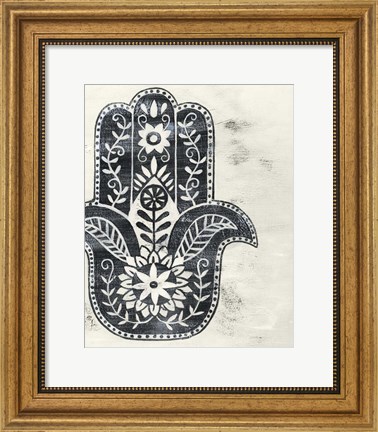 Framed Day Hamsa I Print