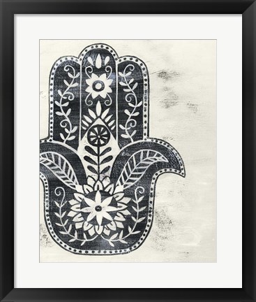 Framed Day Hamsa I Print