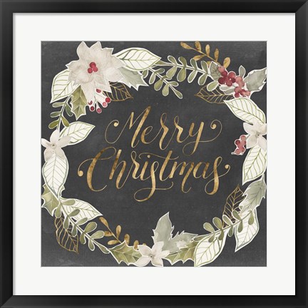 Framed Gilded Christmas I Print