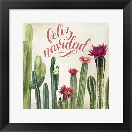 Framed Christmas Cactus I Print