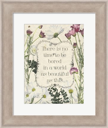 Framed Pressed Floral Quote I Print