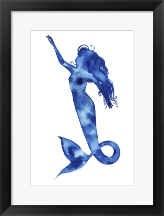 Framed Blue Sirena I Print